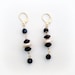Pearl Earrings Black Onyx Jewelry Pearl Gold Jewellery Gemstone Freshwater Pearls Wire Wrapped White Yellow Gold Filled Earrings ER-189