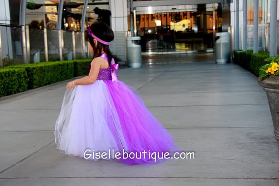 Flower girl dress Princess Wisteria TuTu Dress with a train. baby tutu dress, toddler tutu dress, wedding, birthday, Newborn, 2t,3t,4t,5t