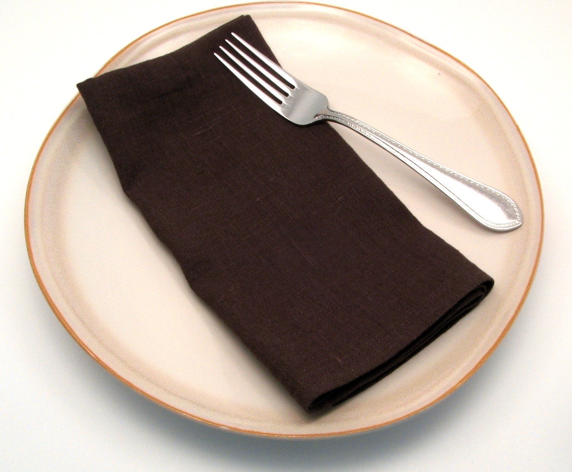 Brown Linen Cloth Napkins Made to Order by LaurelSusanStudio