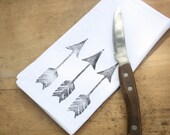 Arrows Cloth Napkins set of 8 block printed napkins AS SEEN IN Weddings Unveiled Magazine Winter 2013