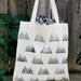 SALE Mountain Tote Bag Block Print in Black ink on natural canvas