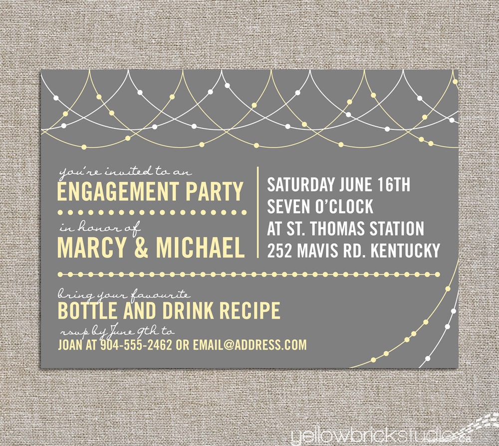 engagement party invitation - DIY printable file by YellowBrickStudio