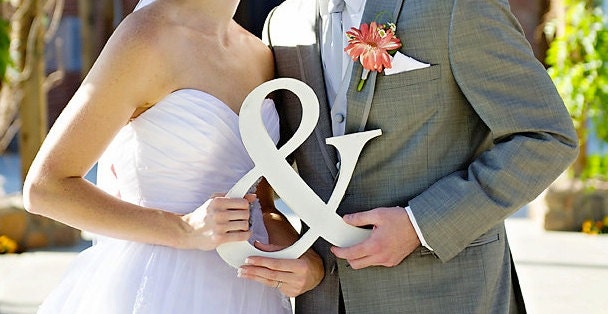 Ampersand, Wall Letter, & Sign, Shabby Chic, Distressed, 12" tall