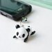Panda and Glass Rainbow Flower Cell Phone Charm