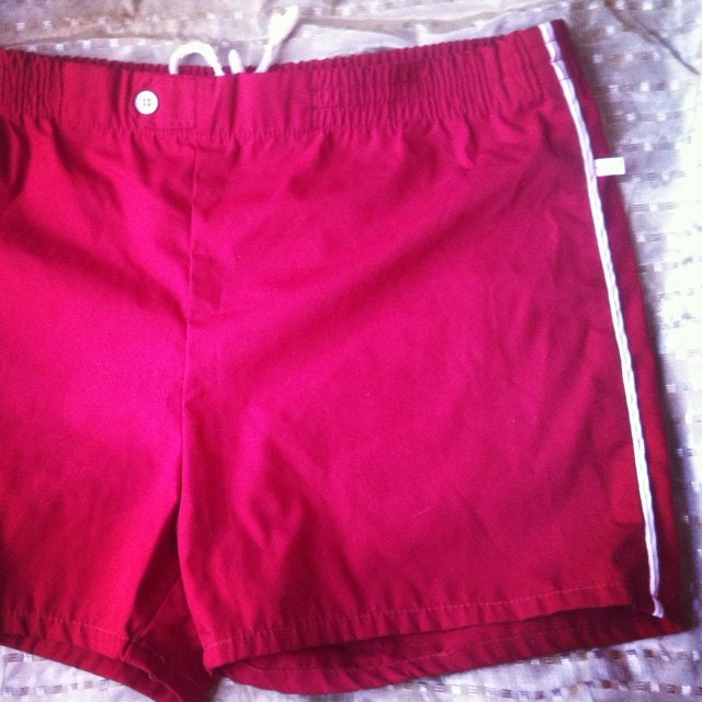Vintage Carmine Red Jantzen Swim Shorts - 36