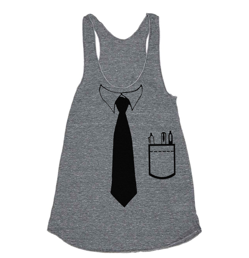 Womens BUSINESS TIE Tri-Blend Racerback Tank - American Apparel tanktop shirt - XS, S, M, and L (9 Color Options)
