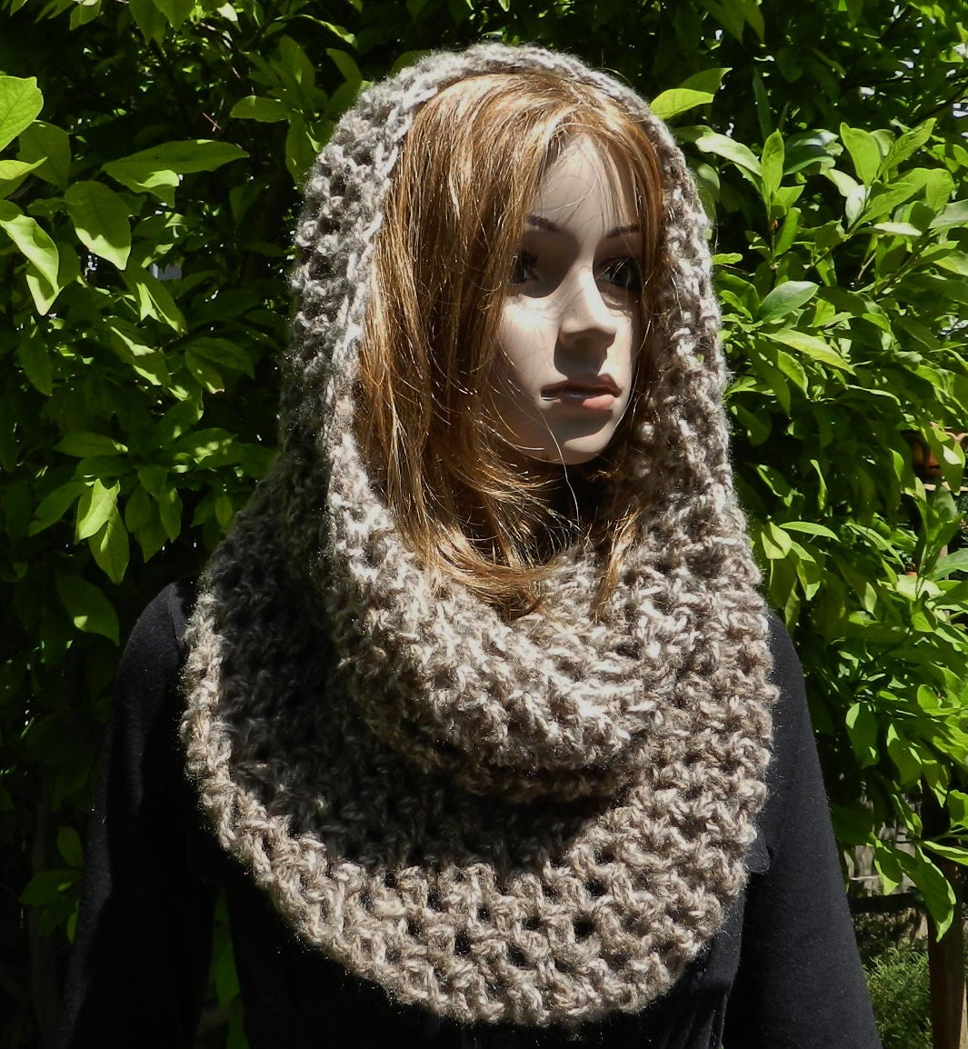 Hand Crochet Modern Cowl - Neckwarmer - Head Tube - Scarf Soft Chunky Texture