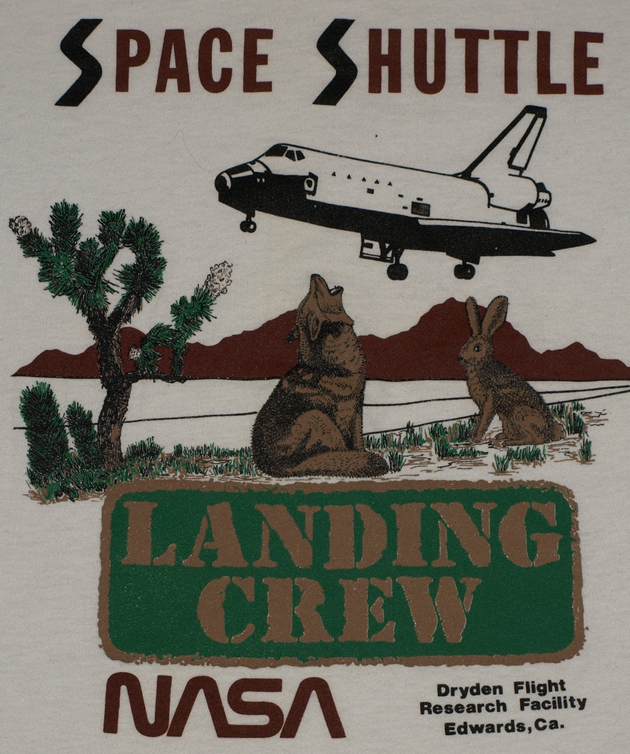 Vintage NASA Space Shuttle Landing Crew T-Shirt Edwards California Air Force Tee Shirt 90s