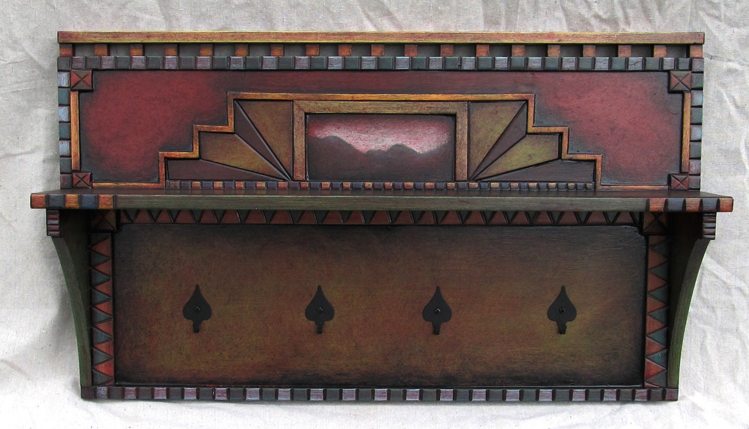 Coat Rack with Mountains
