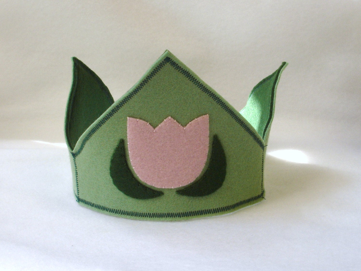 Spring tulip wool felt Waldorf seasonal crown - made to order