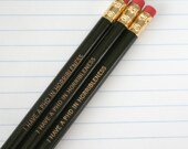 i have a phd in horribleness pencil set of 3 in black. back to school supplies for your favorite evil genius