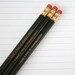 i have a phd in horribleness pencil set of 3 in black. back to school supplies for your favorite evil genius
