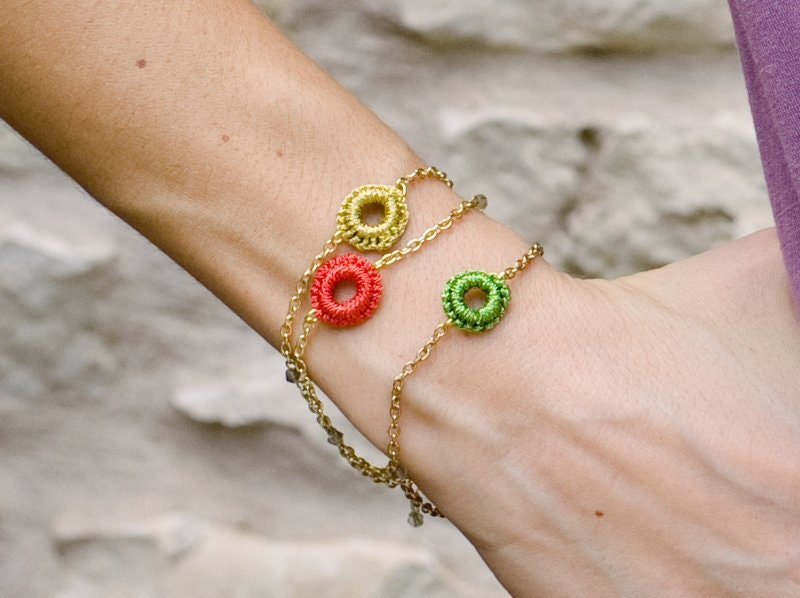 Kachin Bracelet (Dainty Hoop in Poppy or Gold, by Pwe Loe)