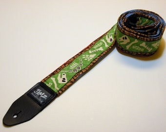 JURASSIC Guitar Strap - Dinosaurs - Fossils - Choice of 3 colors
