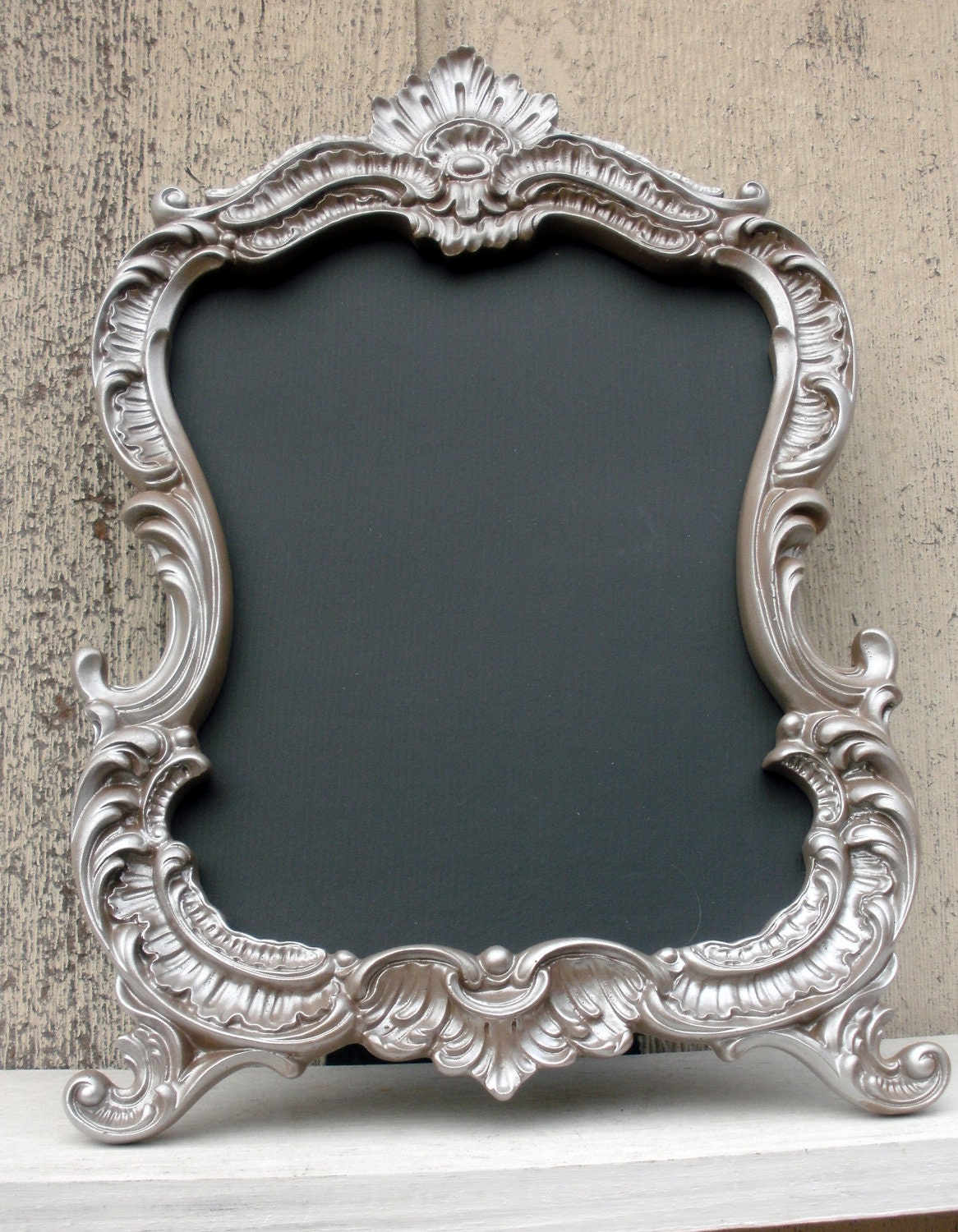 CHALKBOARD-Taupe Baroque Style Magnetic Chalk Board-Kitchen, Wedding Table Numbers- Office - great gift Idea