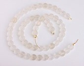 glass beads translucent white matte finish 8mm round
