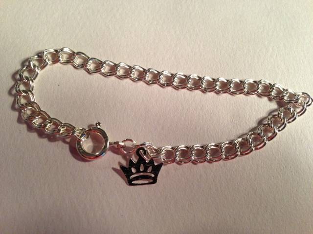 Charm Bracelet Sterling Silver Jewelry Crown Jewellery Princess First Communion Wedding Flower Girl Everyday Fashion