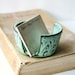Ceramic Card Holder - Kitchen Sponge Holder - Aqua Mist - French Country Home Decor