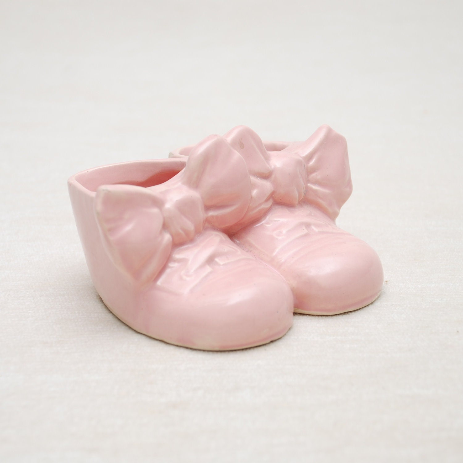 Planter- Baby Shoes- Ceramic - backalleyvintage