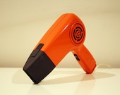 Vintage Hot Orange 1975 Philips hair dryer, collectors item - VintageEuroDesign