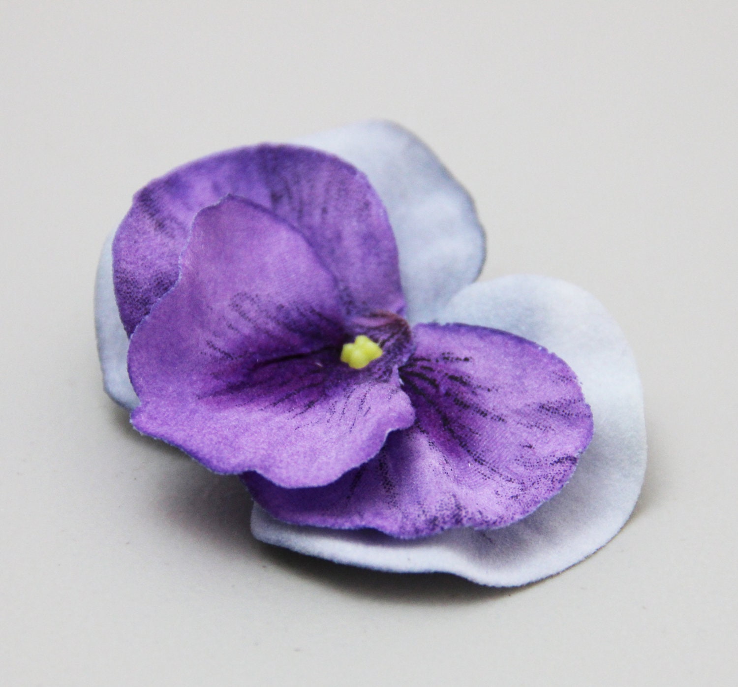 Purple Pansy Hair Clip - LittleShopOfFlorals