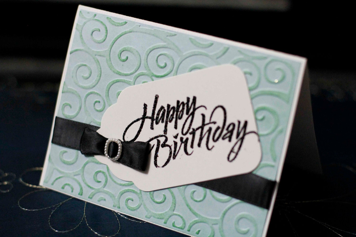 Elegant Embossed Birthday Card with Envelope