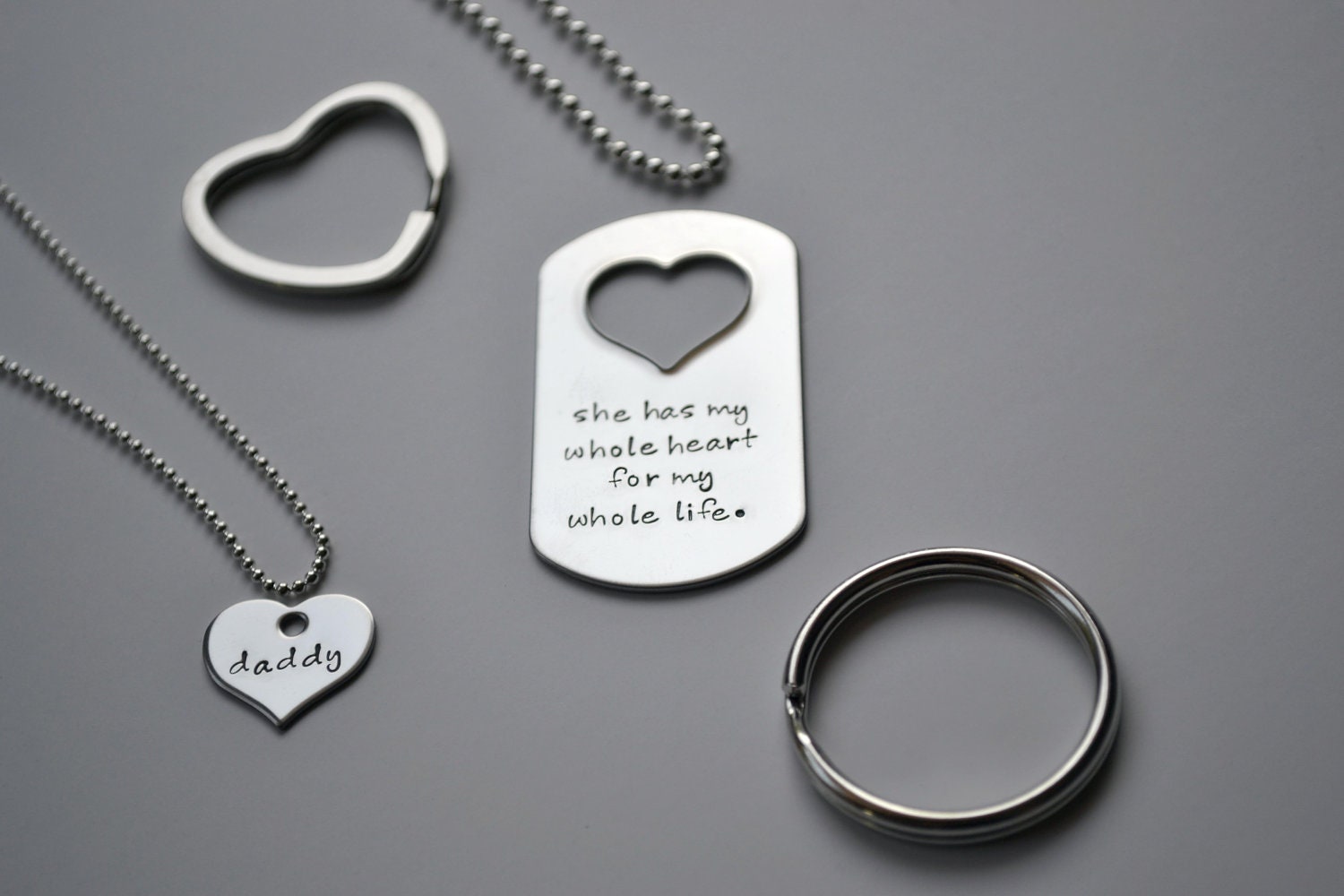 Personalized His and Hers Necklace - Personalized Deployment Necklace - Personalized Father Daughter Necklace - Father of the Bride