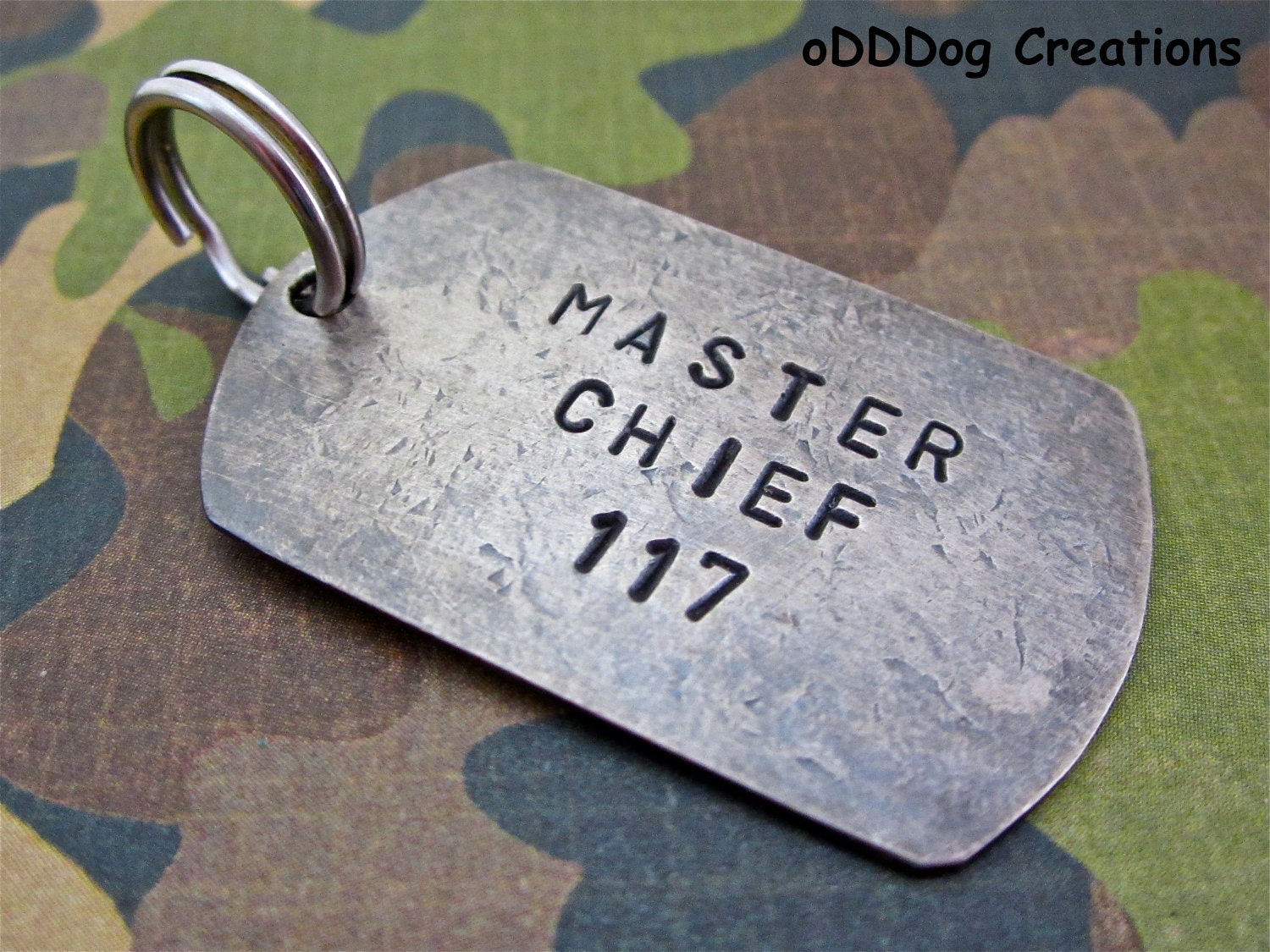 custom dog tag / military / nickel silver / distressed / large : The New-Classic Dog Tag