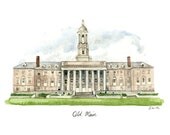 Penn State Old Main - Digital Print 5 x 7 State College PSU Campus Alumni Pennsylvania University