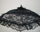 VICTORIAN PARASOL in Beautiful Black Lace with Black Lace Ruffle