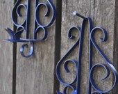 Vintage Blue Scroll Wall Sconces- Set of 2