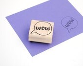 Wow Rubber Stamp . Modern Calligraphy and Voice Bubble Illustration . DIY Stationery Supply . Art Mount Stamp . Perfect for Teachers