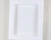 12x12 Thick Wood Picture Frame - Bright White - Deep Frame, Block Picture Frame