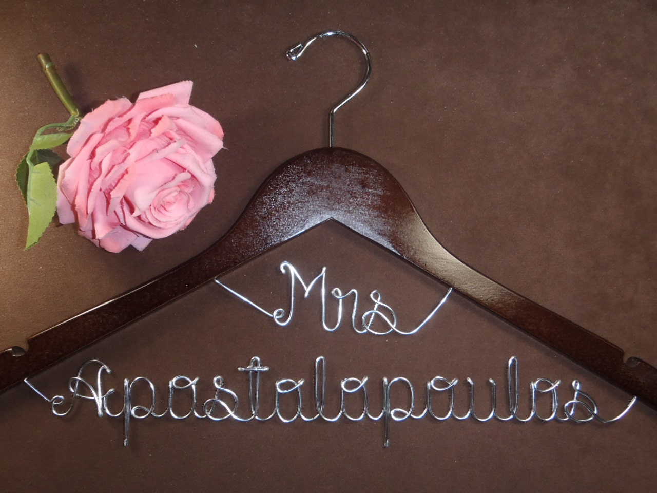 Hanger Mrs on Top, Personalized Custom Bridal Hanger, Brides Hanger, Bride, Name Hanger, Wedding Hanger, Personalized Bridal Gift