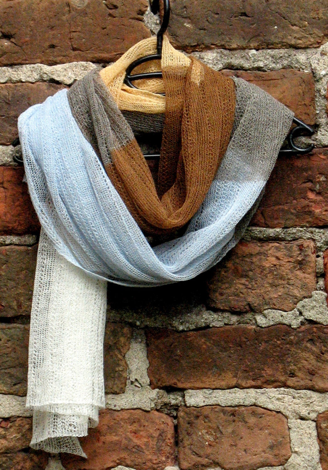 Scarf Shawl Wrap Stole linen Multicolored, Light, Transparent. . .