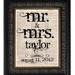 Custom Wedding Gift MR MRS Last Name Wedding Date Personalized Wedding Sign Vintage Art Print