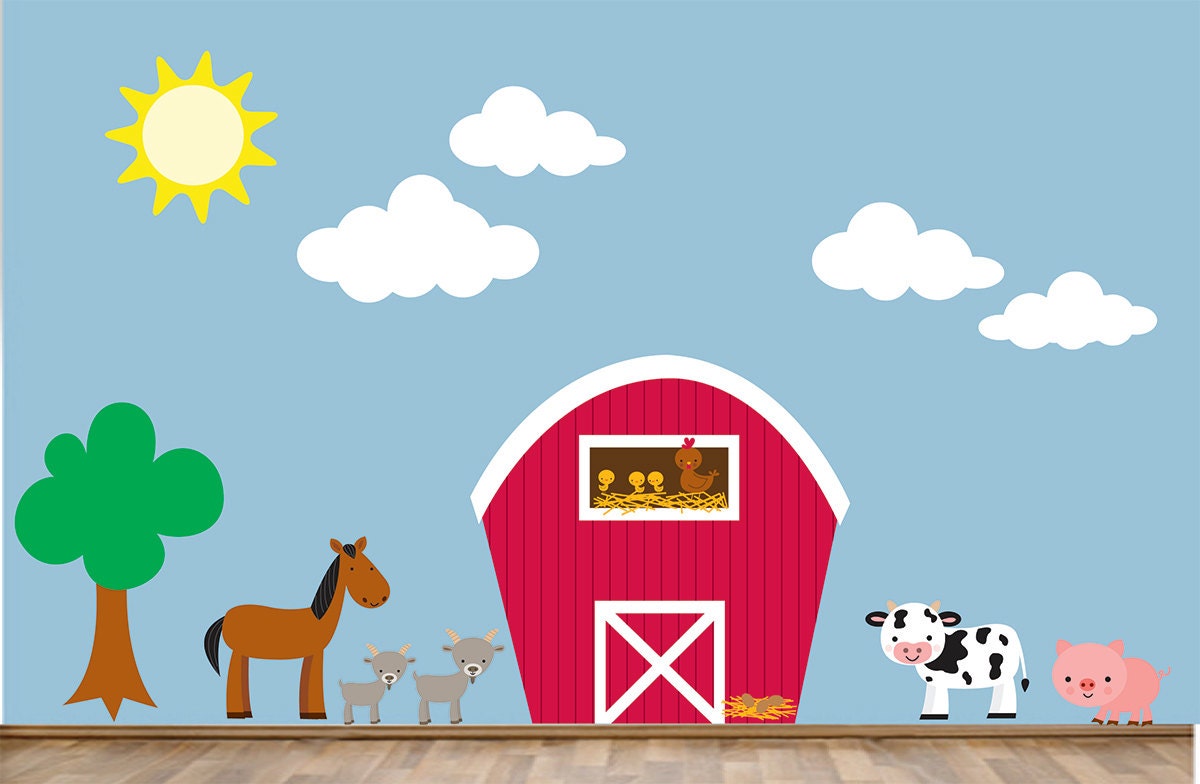 Farm Wall Decal Reusable