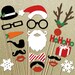 Christmas GLITTER Photo Booth Props - 20 Piece Holidays Photo Props set - Santa Photobooth Props