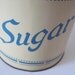 Vintage Sugar Canister, Yellow and Blue Tin