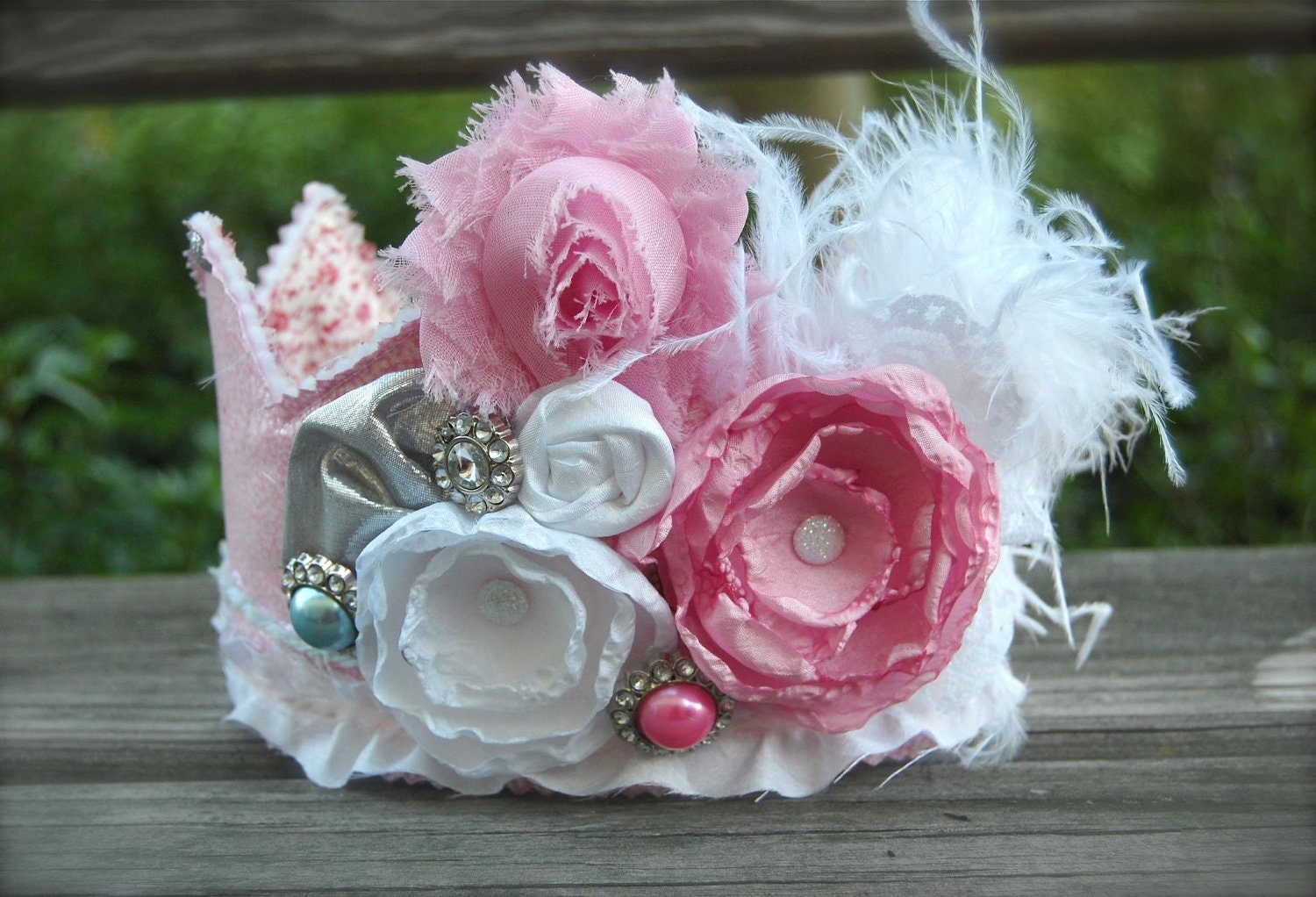 Pink Birthday Crown - Party Hat - Photo Prop -  Couture Crown - Princess Dress Up - Birthday Hat