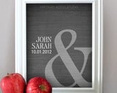 Ampersand Love - Custom Wedding Date Name Print - 8x10 - Personalized Wedding Gift - Choose Color - Bridal Shower Gift - Engagement Present