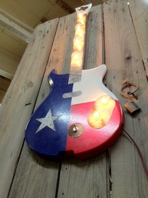 Texas flag Light fixture guitar repurposed vintage 1963 Gretsch Corvette body
