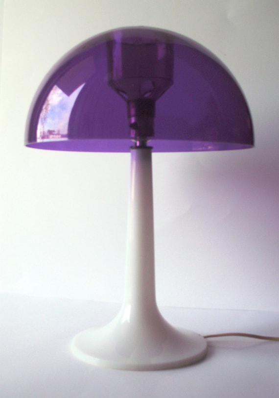Vintage Purple Plastic Mushroom Lamp by PoorLittleRobin on Etsy
