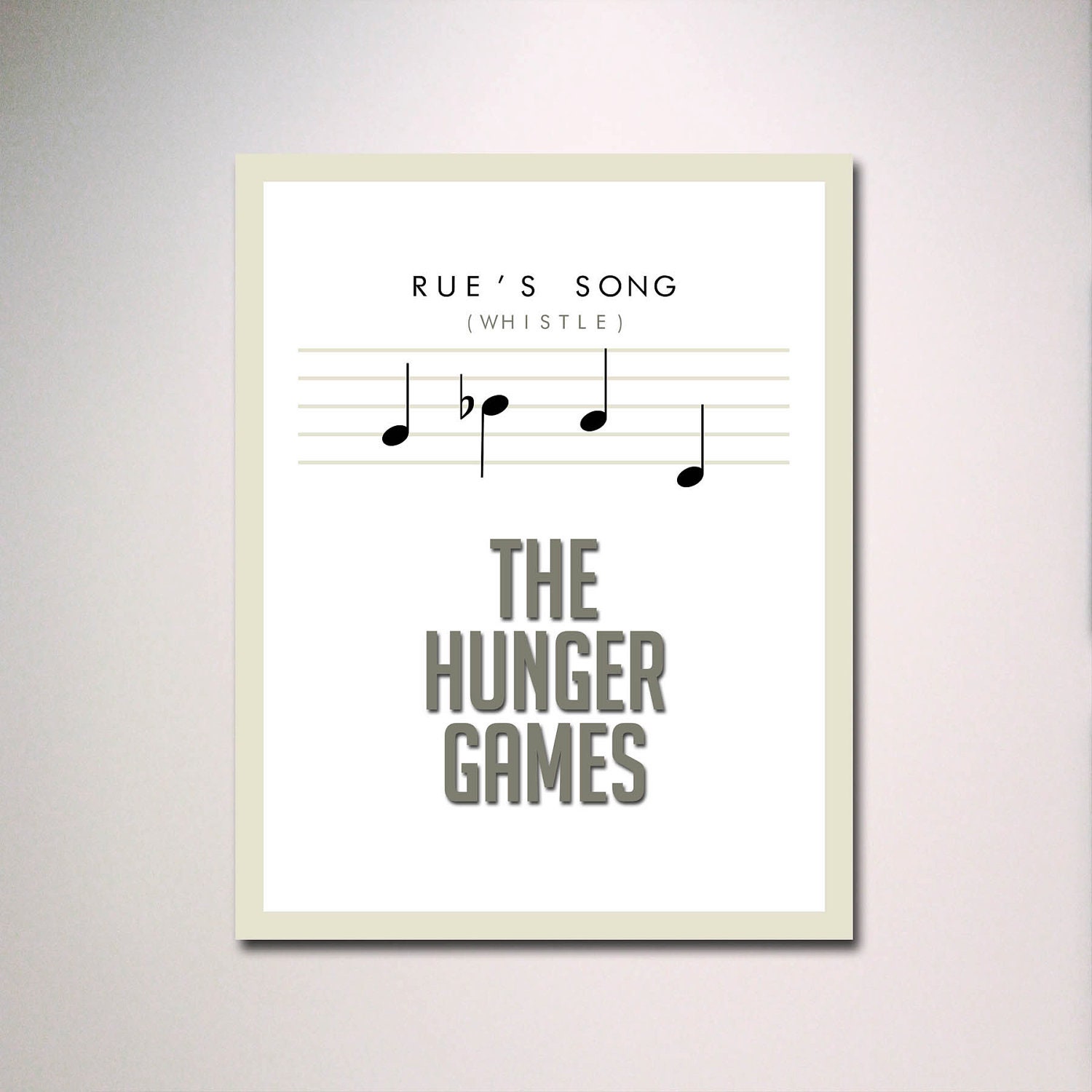 Rue's Song Hunger Games Inspired Poster 11" x 14" in White