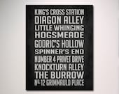 Harry Potter Subway Sign 24" x 36" Poster / Wall Art / Typography Print