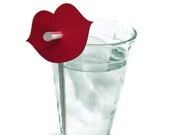 Red Lip Straws - Die Cut Lips (10) - photo prop party decoration punch cutout card stock