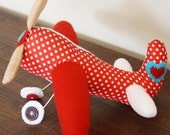 BOObeloobie Aeroplane in Polka dot and striped fabric