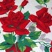 Vintage 50s red rose tablecloth / 1950s Wilendur / bouquet floral / cottage chic / mid century / 42 round