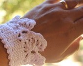White Bracelet - Crochet Jewelry - Handmade Bracelet -  White Cuff