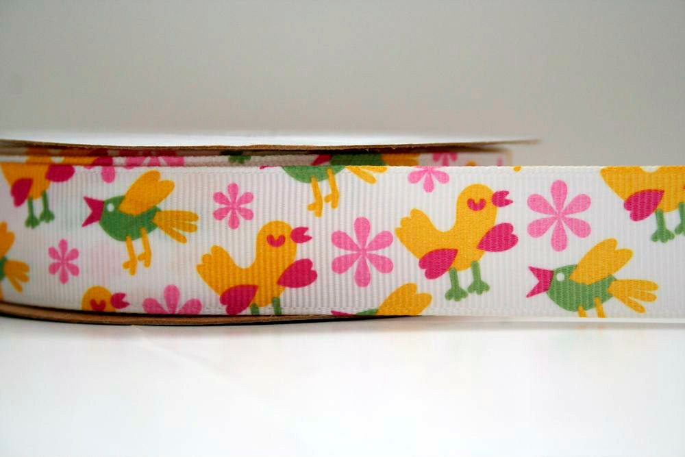 Little Birdie Print 7/8in Grosgrain Ribbon - 1yd